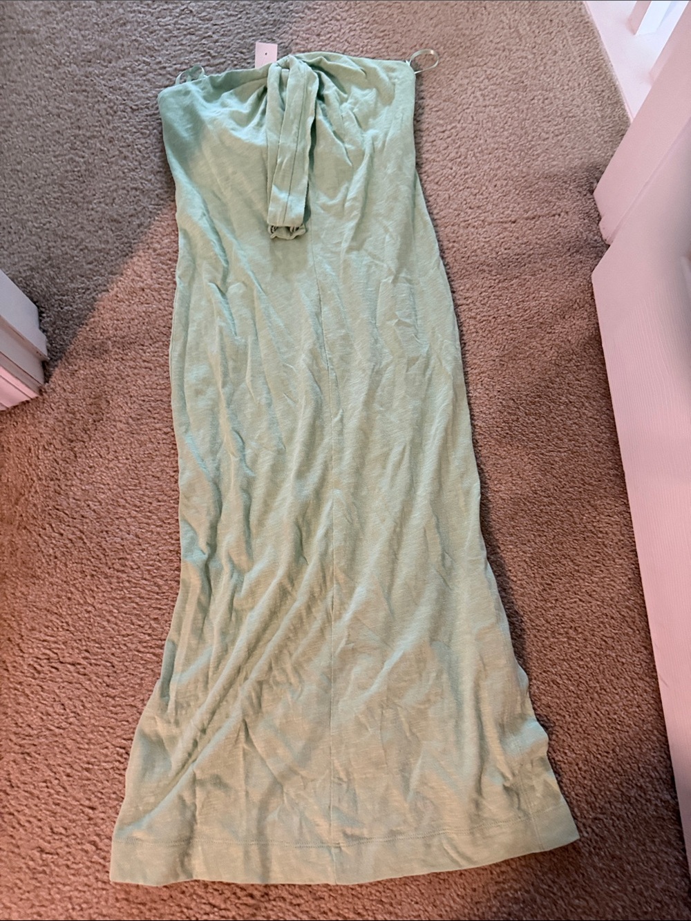 LOFT Light Sage Green Strapless Tie-Front Camisole